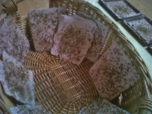 Dry paper ready to cut into Valentines