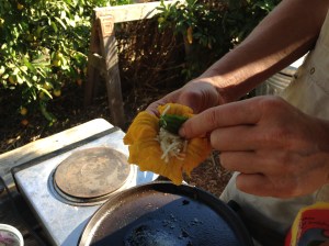 Stuff with shredded cheese and greens
